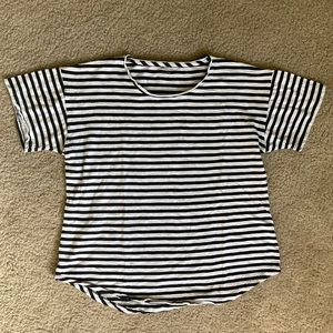 Madewell Black and White Striped T Shirt Top